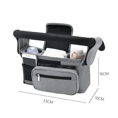 Baby Stroller Hanging Storage Bag with Mommy Pouch and Bottle Organiser - 11