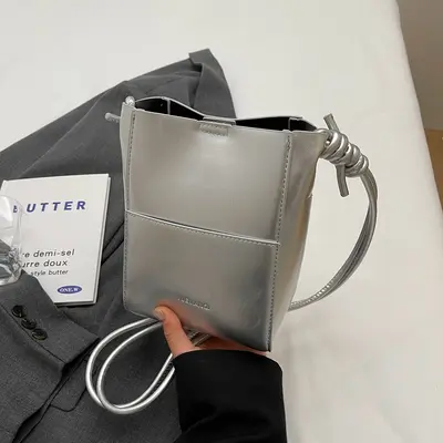 2025 Summer Popular Mini Small Bags for Women New Solid Color Foreign Style Crossbody Bag Korean Style Textured Bucket Bag - 9