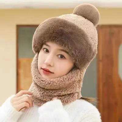 Winter Hat with Ear Protection, Windproof, Fleece-Lined Neck Gaiter and Mask