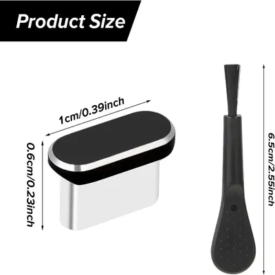 Vier Staubschutzstöpsel mit einer Bürste für Apple Samsung S-Serie C Ladeanschluss Universal USB Staubschutzstöpsel