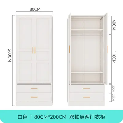Formaldehyde-Free Steel Wardrobe, Three-Door, Easy Assembly Metal Cabinet - 7