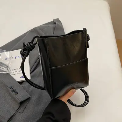 2025 Summer Popular Mini Small Bags for Women New Solid Color Foreign Style Crossbody Bag Korean Style Textured Bucket Bag - 7