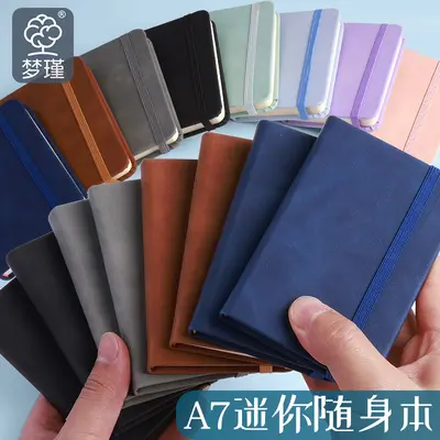 Mini A7 Pocket Notebook with Thick Leather Cover, Waterproof Portable Notebook - 2