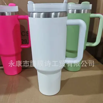 40-oz-Eisbecher-Thermosbecher mit Griff, Vakuum-Isolierbecher aus Edelstahl 304