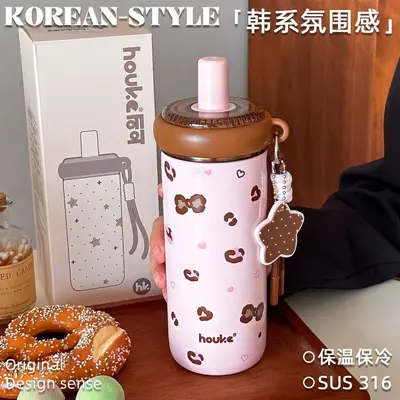 高颜值316保温杯轻奢高级感小众杯子大容量水杯吸管杯女咖啡杯 - 9
