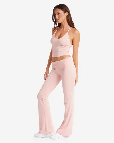 Light Pink Yoga Pants for Women, Thin Pilates, Halter Set - 9