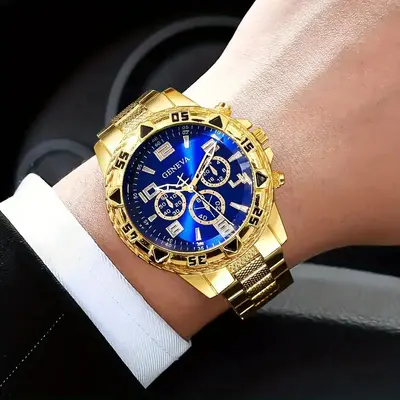 Men's watch and accessory set, four-piece business style