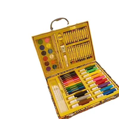 Sarı ördek suluboya kalemi seti, 67 parça, çocuk sanat malzemeleri - 6