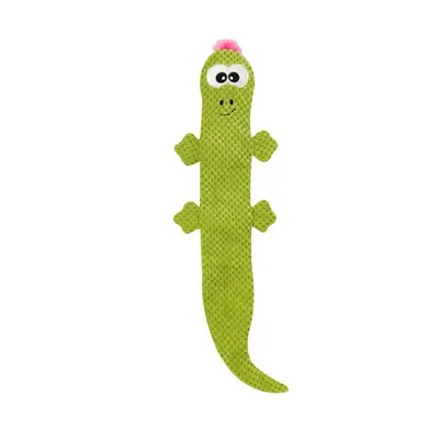 Two-Tone Lizard Pattern Faux Leather Dog Dental Chew Toy with Squeaker - 7