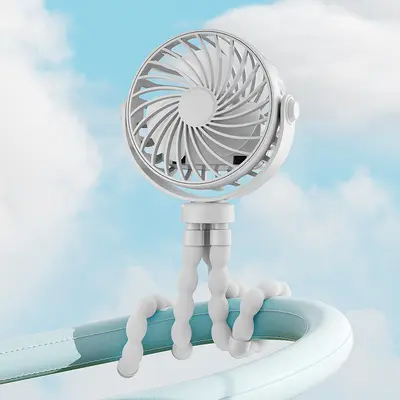 Sınır ötesi yeni ahtapot küçük fan el tipi taşınabilir masaüstü küçük elektrikli fan mini katlanır bebek arabası fanı - 10