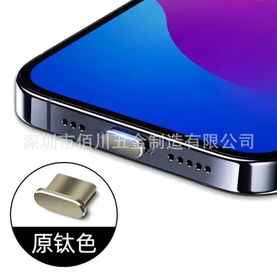 Staubschutzstecker aus Metall für iPhone 15 Pro Max Ladeanschluss