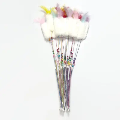 Laser Mouse Cat Toy with Feather Bell Chew Teaser Wand - 3