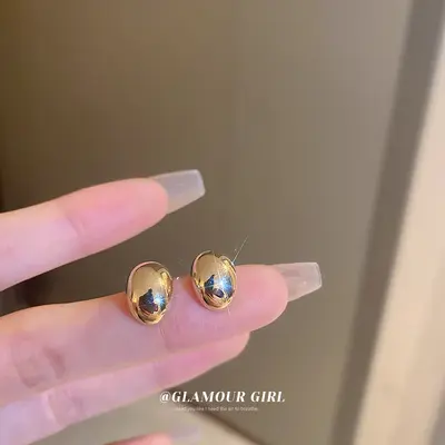 Vergoldete Silberboncuk-Ohrstecker im Metallic-Stil