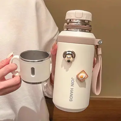 316 Paslanmaz Çelik Termos Bardak, 500 ml, Çay Süzgeçli Okul Bardağı - 3