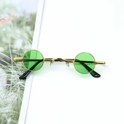 Men's Round Retro Small-Frame Sunglasses - 5
