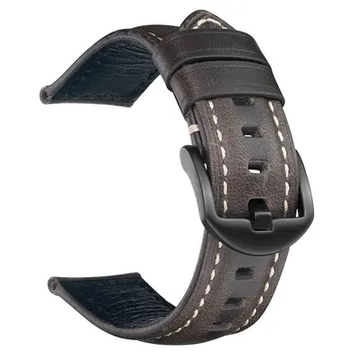 El Yapımı Retro Hakiki Deri Saat Kayışı, Yağlı Mumlu, 18-26 mm - 9