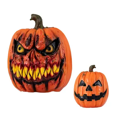 Halloween Pumpkin Head Set and Ghost Face Decoration - 7