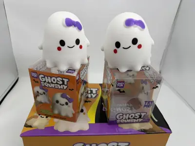 Halloween Little Ghost Squishy Stress Relief Toy, Slow Rebound Flour Fidget - 8