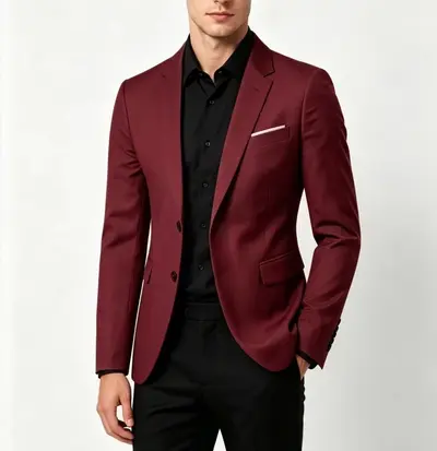 Men's Double-Breasted Suit Jacket, Lightweight, Wrinkle-Free, Crease-Resistant - 9
