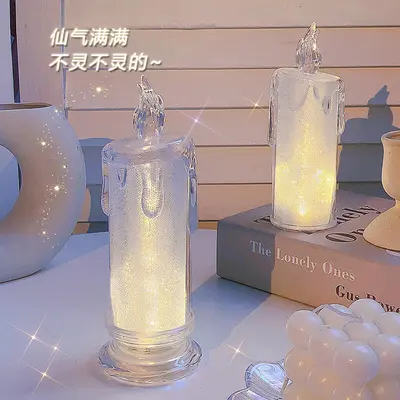 LED yapay mum lamba yaratıcı gece lambası yatak odası başucu lambası atmosfer lambası yaratıcı hediye masaüstü dekorasyon süsleri