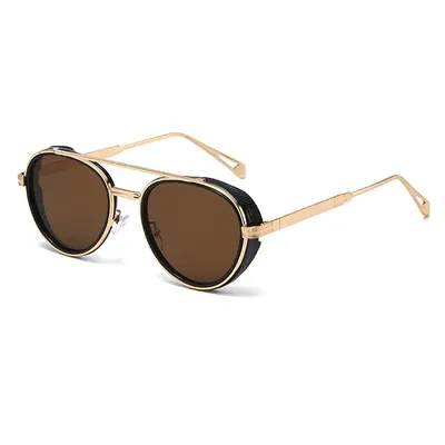 Retro Oval Sunglasses with Side Protection, Unisex - 8