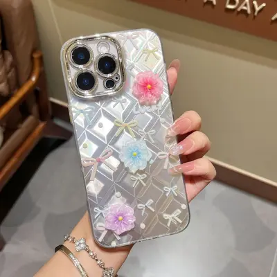 iPhone 17/16 Pro Max case, cute bow lanyard glitter - 8