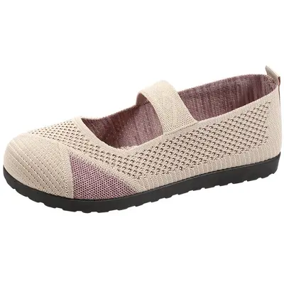 Women's Mesh Breathable Slip-On Cloth Shoes, Soft Non-Slip Sole