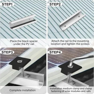 U-Shaped Mini Guide Rail 120 mm 6-Piece Set with Rubber Pad
