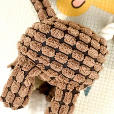 Durable Cotton Rope and Plush Squeaky Pet Toy for Dogs and Cats - 6