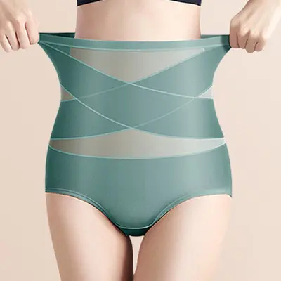 High-Waist Body Shaping Pants, Cross Bandage Tummy Control, Hip Lifting - 10