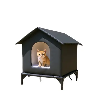 Kışlık Açık Hava Kedi Evi, Su Geçirmez Oxford Kumaş, Dört Mevsim