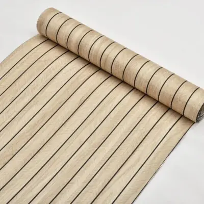 3D Grid Self-Adhesive Wall Sticker, Wood Grain Design - 8