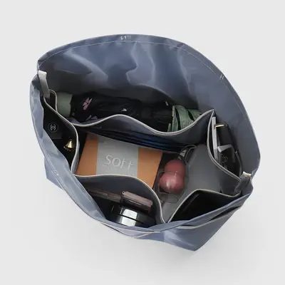 Nylon Bag Organizer Insert with Triple Zipper, Large Medium Small Sizes - 5