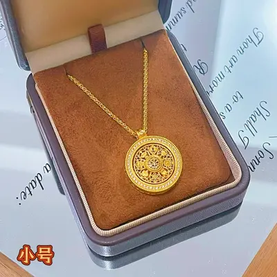 Vietnamese gold compass pendant rotatable women necklace - 10