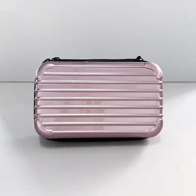 7 inch hard shell waterproof cosmetic bag, large capacity, crossbody strap - 7