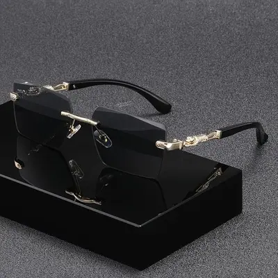 Cheetah rahmenlose quadratische Herren-Sonnenbrille, UV-Schutz