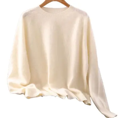 Women's 5% Cashmere Wool Silk Blend Seamless Knit Sweater Autumn - 5