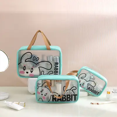 PVC-Kosmetiktasche 3-teilig, große Kapazität, wasserdicht