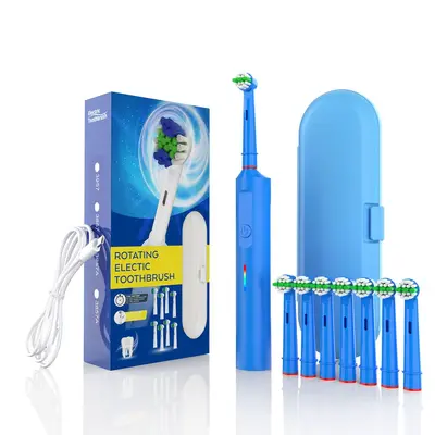 Adult Smart Rotating Electric Toothbrush, Rechargeable, 4-6-8 Brush Heads, Unisex