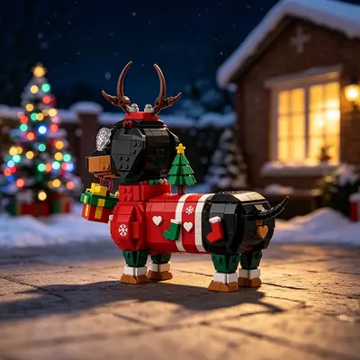 Weihnachts-Dackel Bausteine Modellset - 4