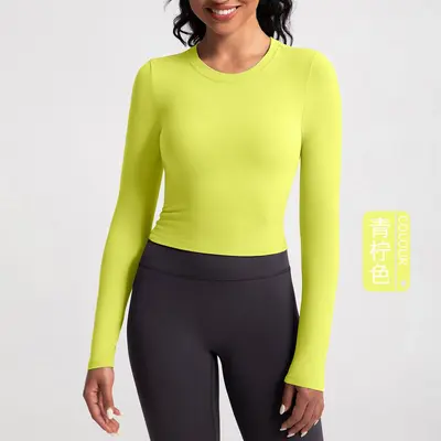 Women's Yoga Top, Long Sleeve, Open Back, Chest Padded - 9