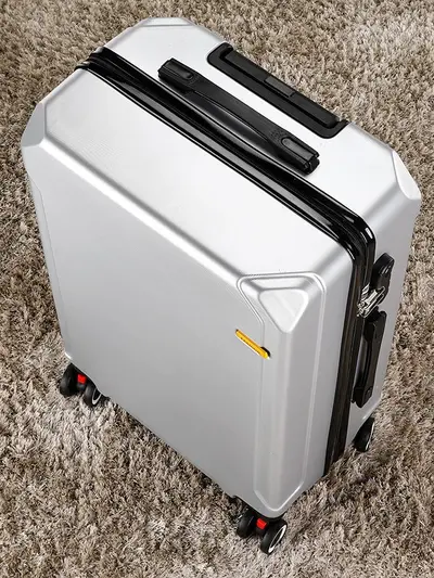 Men's Leather Business Suitcase, Zipper, Combination Lock, Wheeled - 2