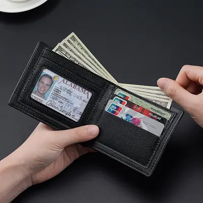 Herrenbrieftasche mit gewebtem Muster, multifunktional, für Business und Freizeit - 4
