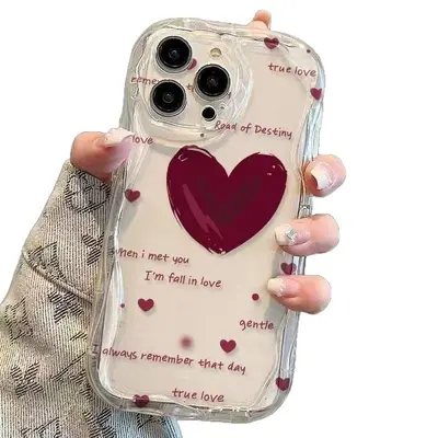 iPhone 15 Pro Max, 11, 16, 14 Pro, 13/12 uyumlu, şeffaf, düşmeye dayanıklı, Japon ve Kore tarzı, kavisli kenar desenli telefon kılıfı - 6