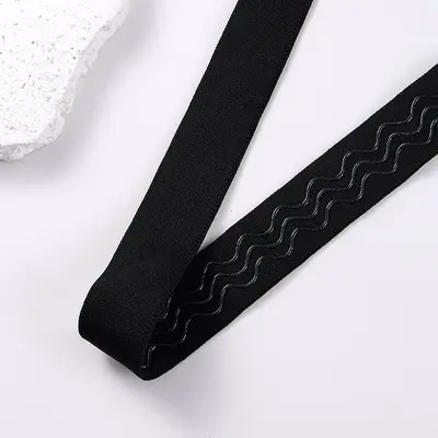 Kaymaz silikon peruk lastiği, 3 cm siyah, dalgalı saç bandı - 3