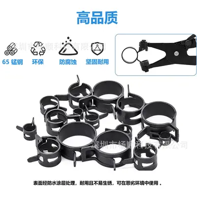Cross-border 130pcs Boxed 65Mn Steel Japanese-Style Fuel Hose Clamp Set 6-25mm Assorted Kit Pipe Bundle Pliers