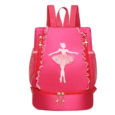 Girls' Latin Ballet Dance Backpack with Shoulder Strap, Printable Princess Design - 8