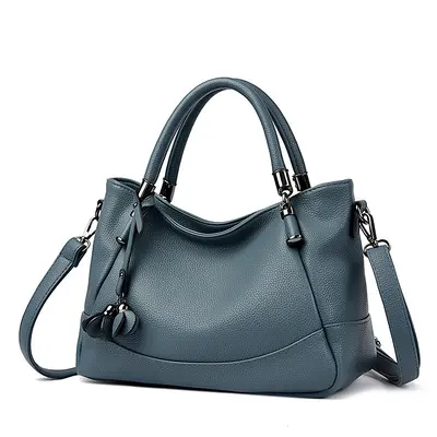 Women's Soft Leather Handbag, Large Capacity, Single Shoulder Strap - 8