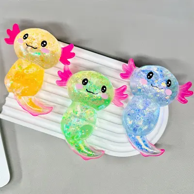 Colorful Malt Sugar Axolotl Squishy, Slow Rebound Stress Relief Animal Toy