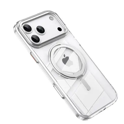 Apple 17Pro cep telefonu kılıfına uygun, 360 derece dönebilen manyetik standlı, iPhone16Promax düşmeye karşı koruyucu kılıf